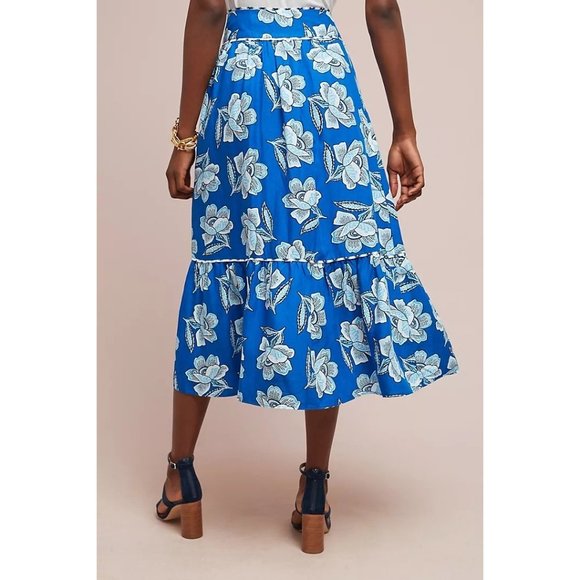 NEW Maeve By Anthropologie Alyssa Floral 2 Piece Halter Top & Midi Skirt Set 8 - Picture 5 of 13